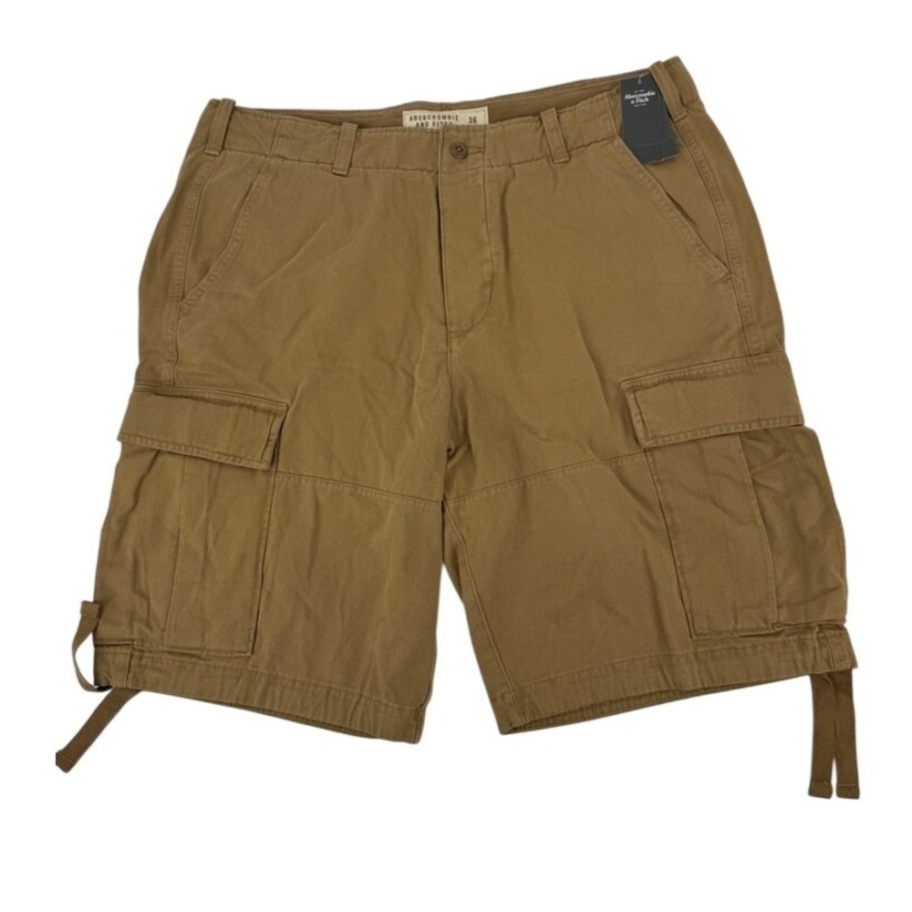 Abercrombie & Fitch Y2K Military style Cargo Shorts Mens 36 Brown Baggy NWT New